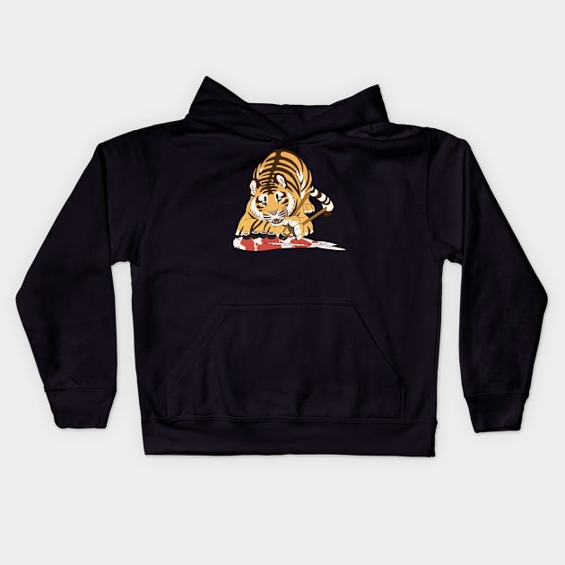 Sushi Tiger Kids Hoodie by FlannMoriath